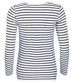 SOL'S Ladies Marine Long Sleeve Striped T-Shirt - White/Navy