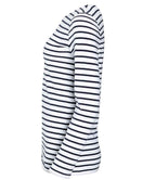 SOL'S Ladies Marine Long Sleeve Striped T-Shirt - White/Navy