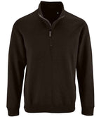 SOL'S Stan Contrast Zip Neck Sweatshirt - Black