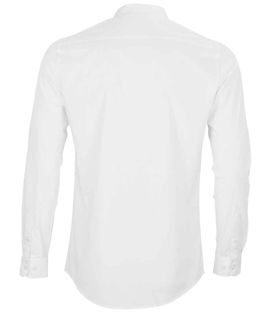 NEOBLU Bart Mao Collar Long Sleeve Poplin Shirt - Optic White