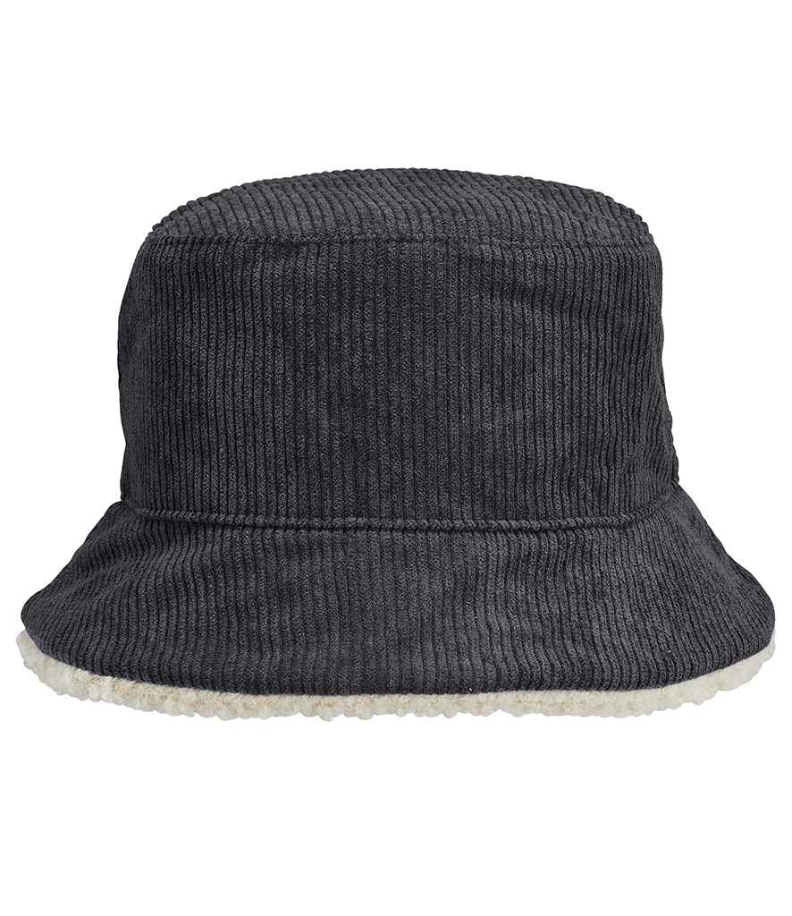 SOL'S Unisex 2-in-1 Reversible Sherpa and Velvet Bucket Hat - Carbon Grey/Shear Beige