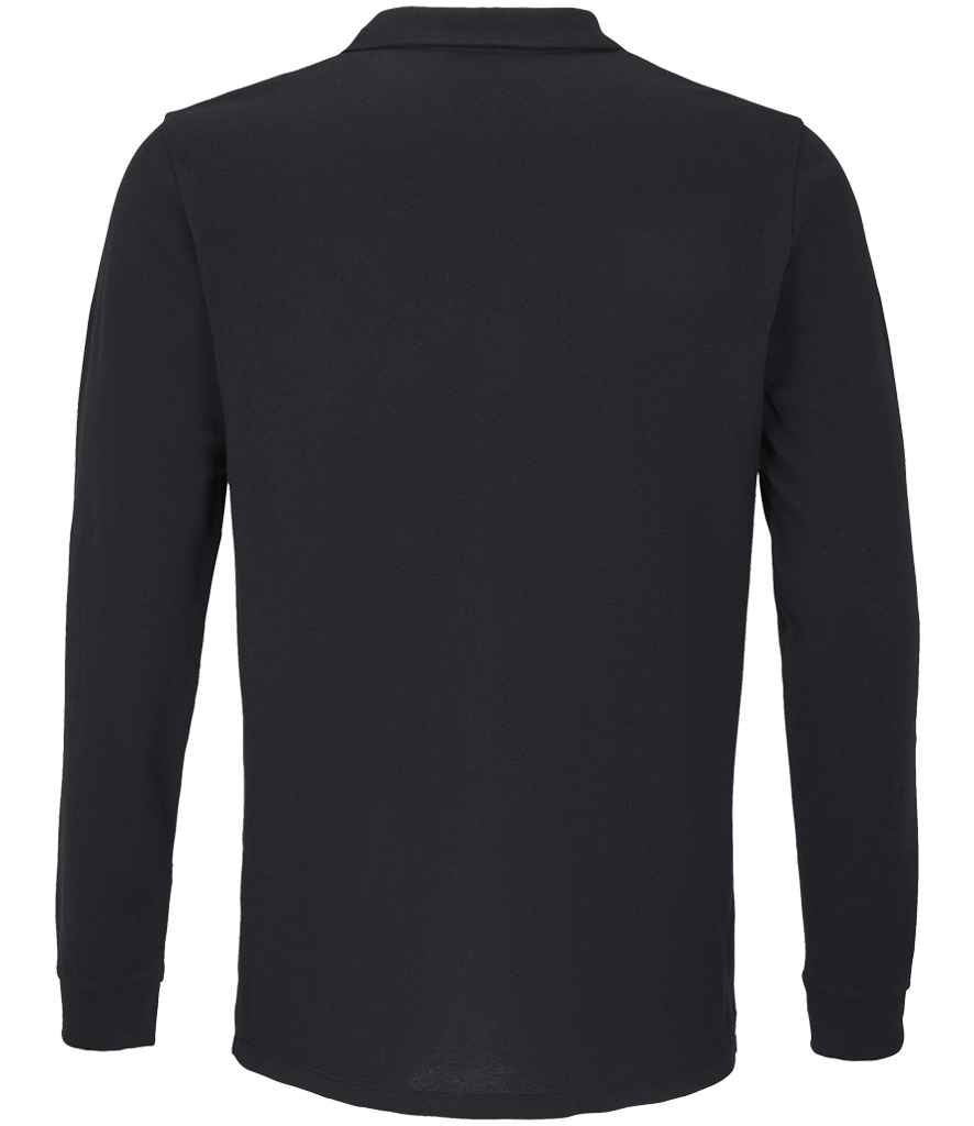 SOL'S Unisex Planet Organic Long Sleeve Piqué Polo Shirt - Black