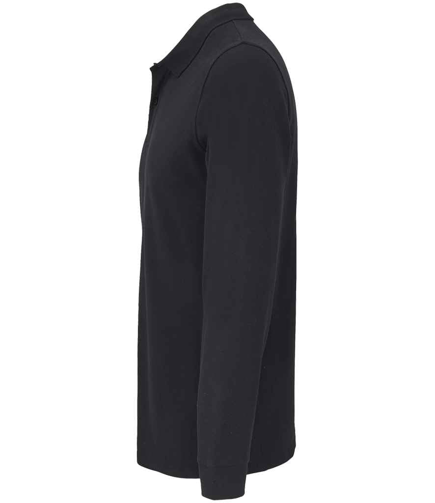 SOL'S Unisex Planet Organic Long Sleeve Piqué Polo Shirt - Black