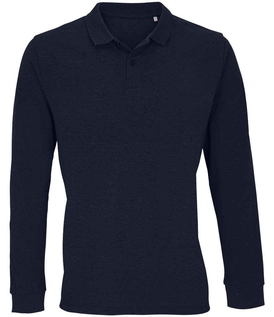 SOL'S Unisex Planet Organic Long Sleeve Piqué Polo Shirt - French Navy