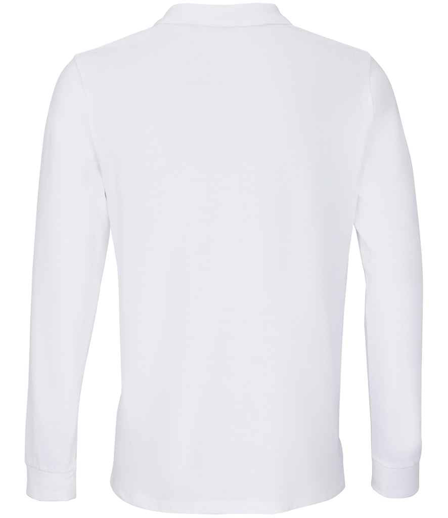 SOL'S Unisex Planet Organic Long Sleeve Piqué Polo Shirt - White