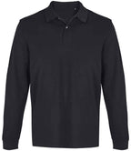 SOL'S Unisex Pacific Long Sleeve Piqué Polo Shirt - Black