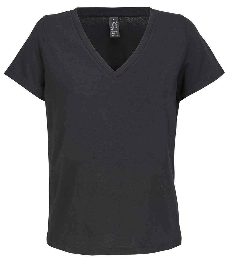 SOL'S Ladies Regent V Neck T-Shirt - Deep Black