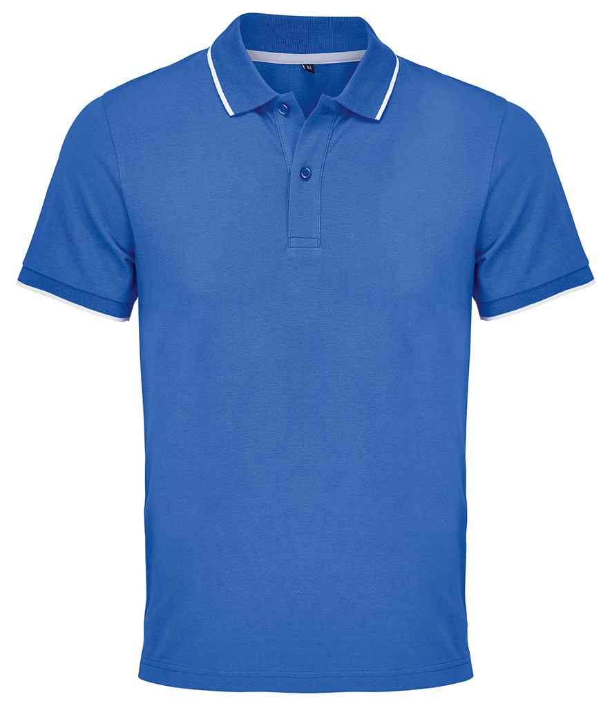 SOL'S Unisex Palermo Polo Shirt - Royal Blue/White