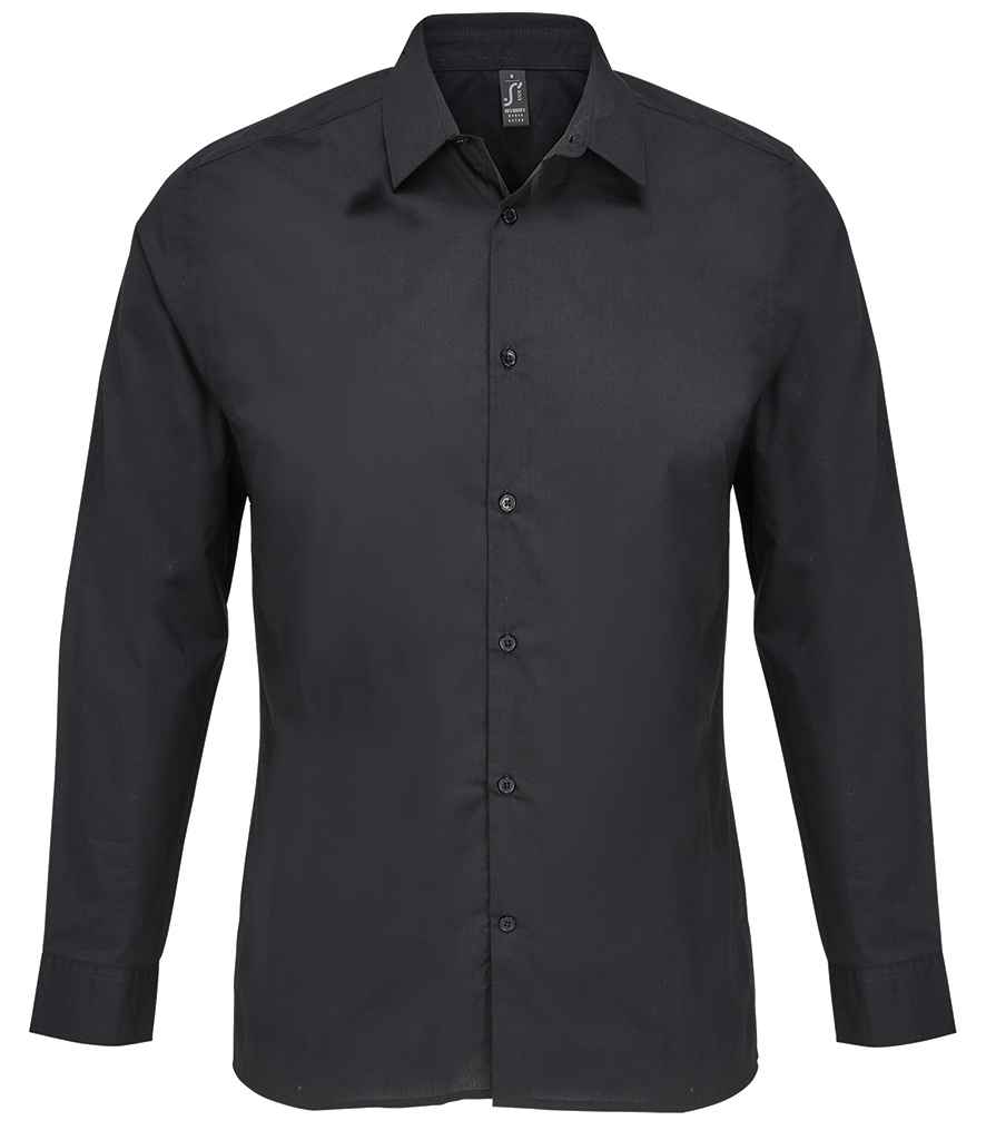 SOL'S Bailey Long Sleeve Poplin Shirt - Black