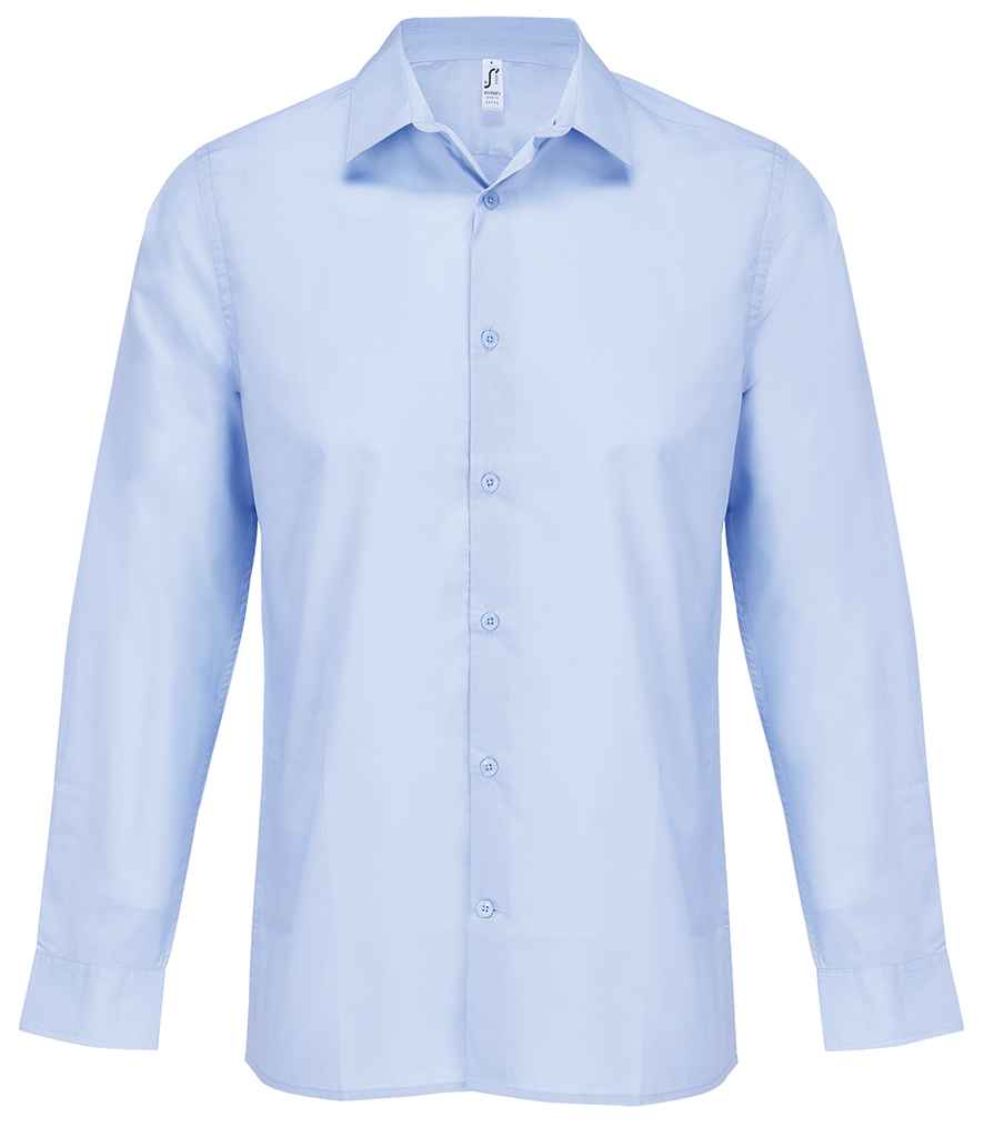 SOL'S Bailey Long Sleeve Poplin Shirt - Sky Blue
