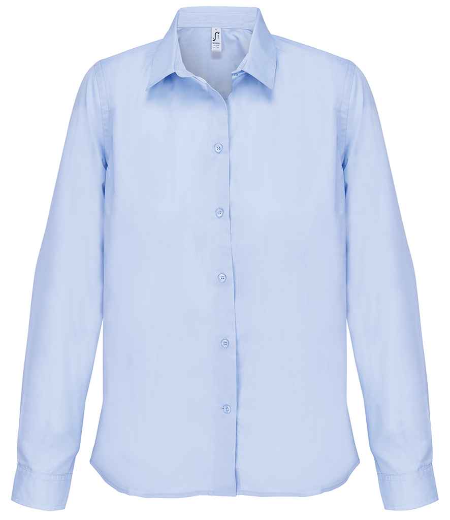 SOL'S Ladies Bailey Long Sleeve Poplin Shirt - Sky Blue