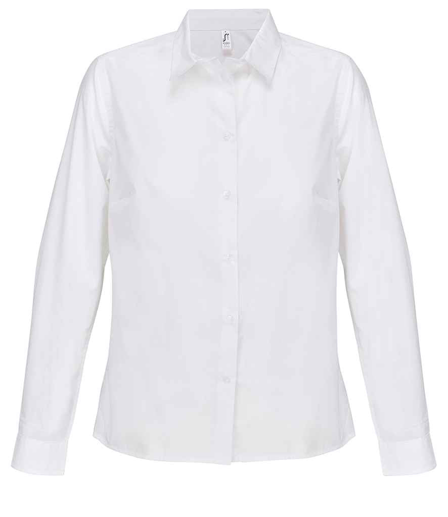 SOL'S Ladies Bailey Long Sleeve Poplin Shirt - White