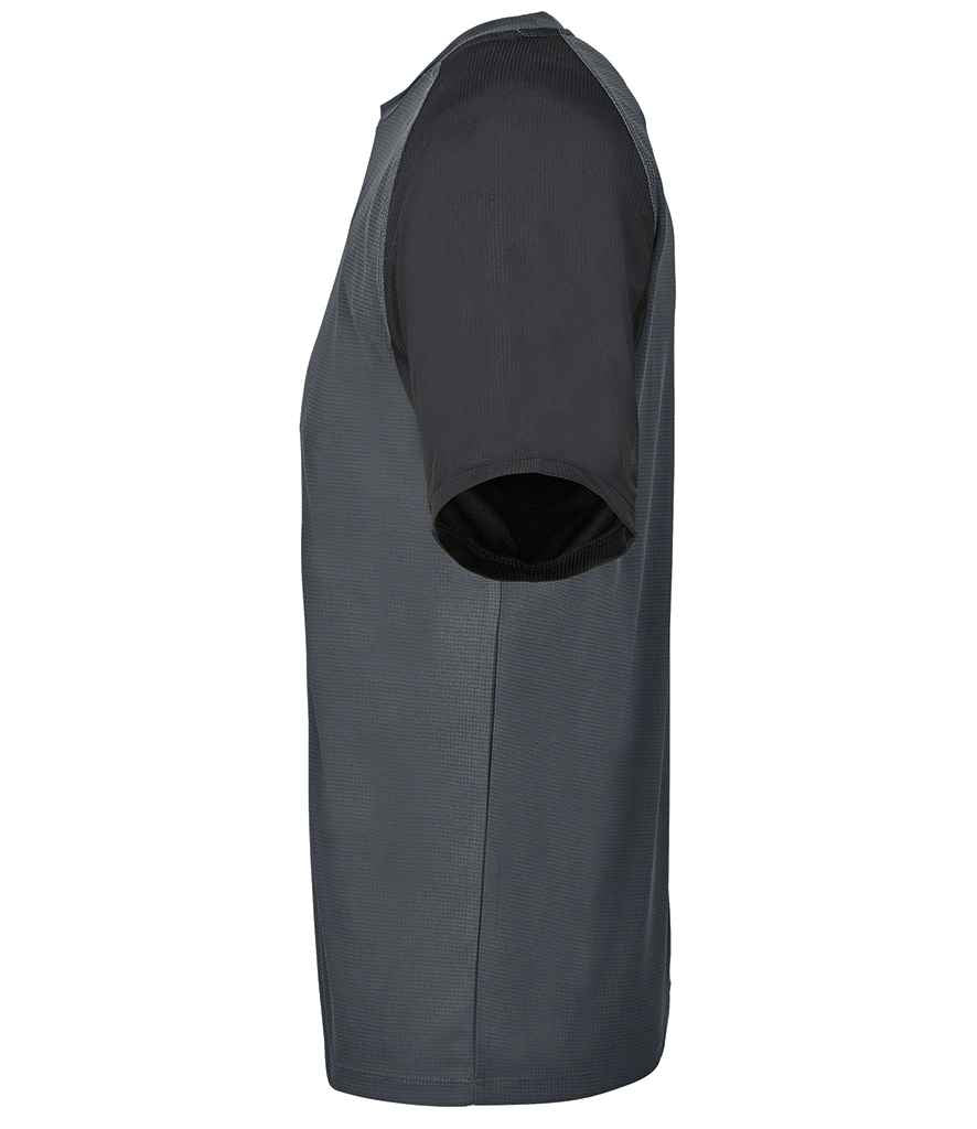 SOL'S Vortex Ripstop Performance T-Shirt - Black/Charcoal
