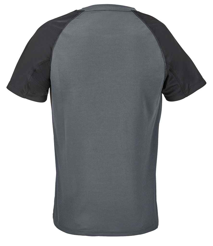 SOL'S Ladies Vortex Ripstop Performance T-Shirt - Black/Charcoal
