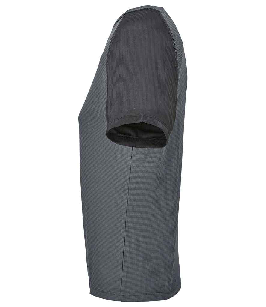 SOL'S Ladies Vortex Ripstop Performance T-Shirt - Black/Charcoal