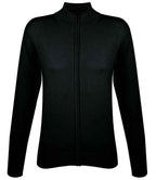 SOL'S Ladies Gordon Full Zip Cotton Acrylic Cardigan - Black