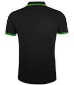 SOL'S Pasadena Tipped Cotton Piqué Polo Shirt - Black/Lime Green