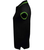SOL'S Ladies Pasadena Tipped Cotton Piqué Polo Shirt - Black/Lime Green