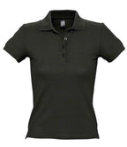 SOL'S Ladies People Cotton Piqué Polo Shirt - Black