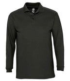 SOL'S Winter II Long Sleeve Cotton Piqué Polo Shirt - Black