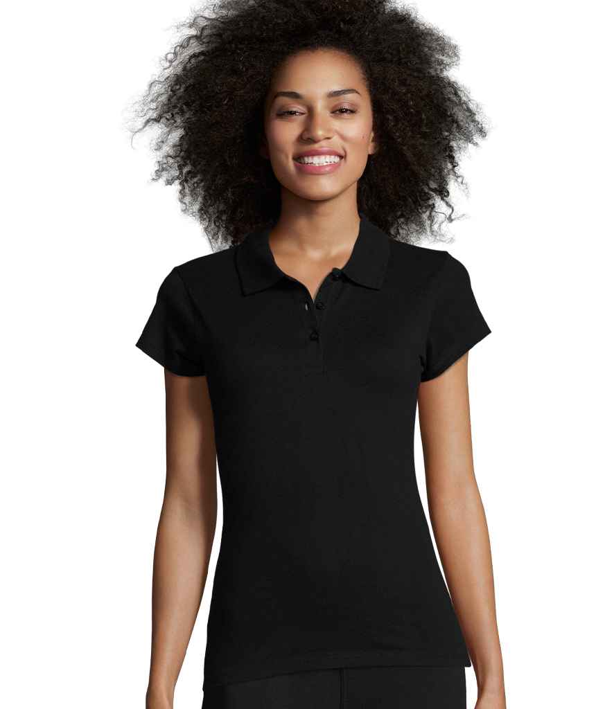 SOL'S Ladies Prescott Cotton Jersey Polo Shirt - Deep Black