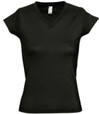 SOL'S Ladies Moon V Neck T-Shirt - Deep Black
