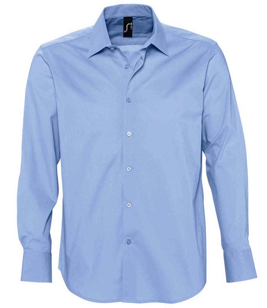 SOL'S Brighton Long Sleeve Fitted Shirt - Bright Sky