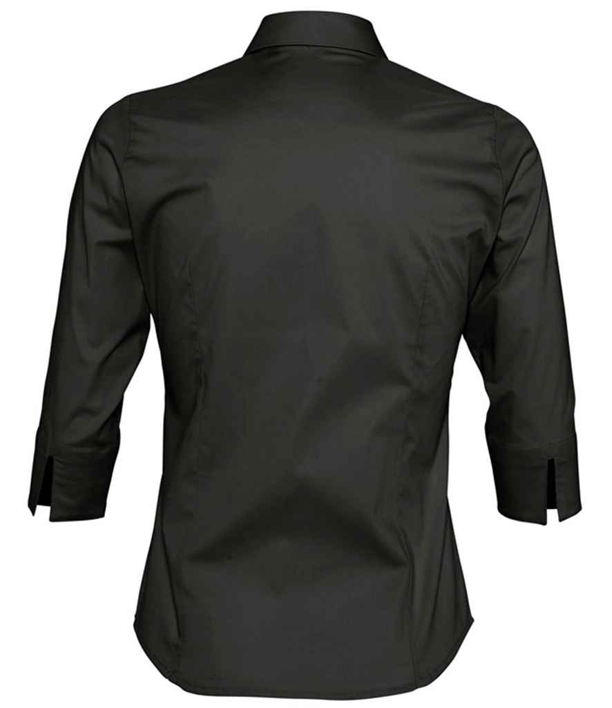 SOL'S Ladies Effect 3/4 Sleeve Fitted Shirt - Black