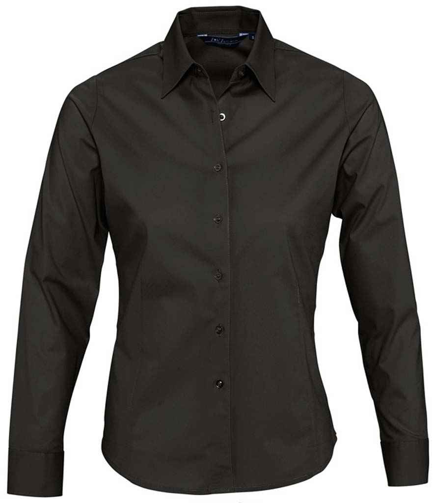 SOL'S Ladies Eden Long Sleeve Fitted Shirt - Black