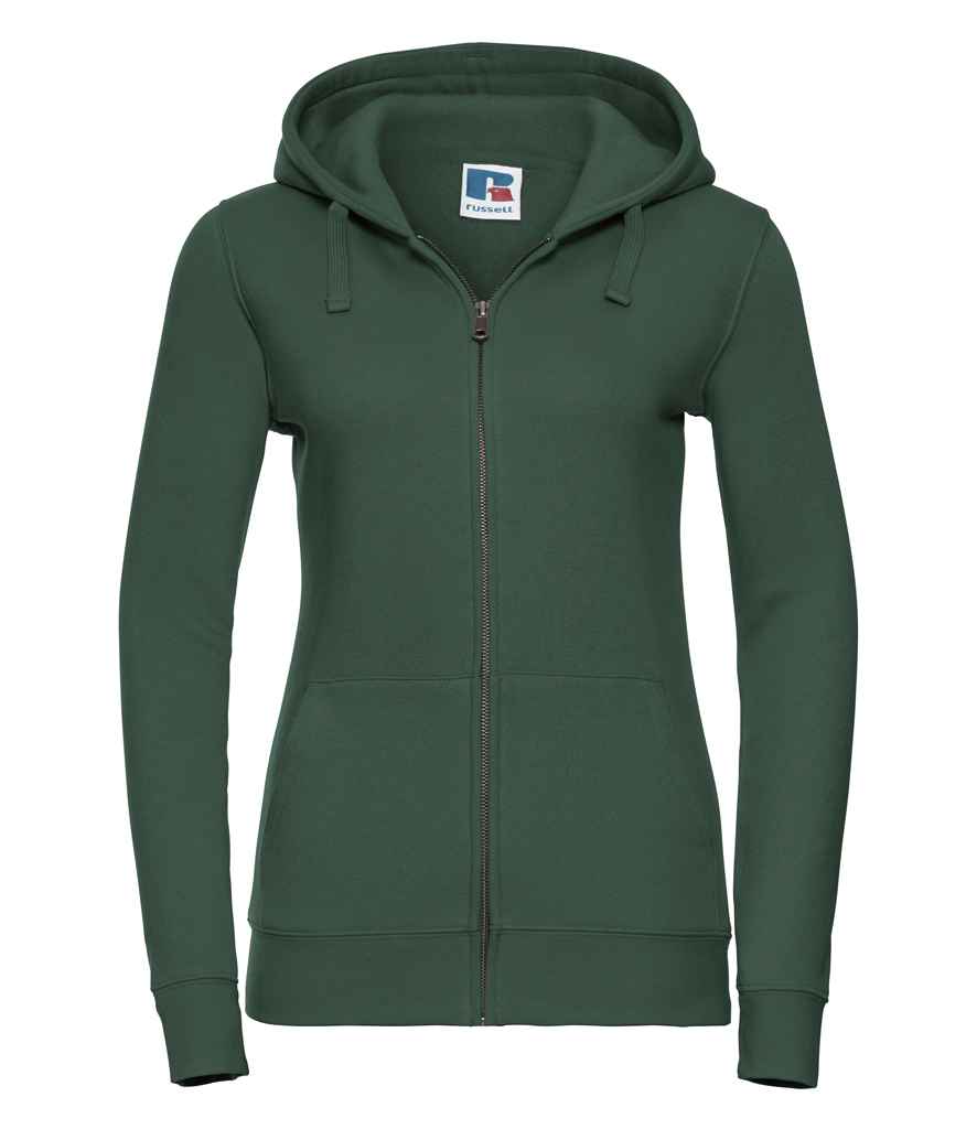 Russell Athletic Ladies Authentic Zip Hooded Sweatshirt - Bottle Green