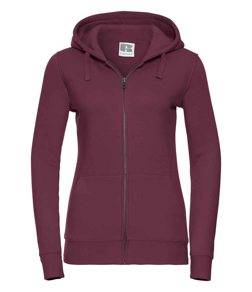 Russell Athletic Ladies Authentic Zip Hooded Sweatshirt - Burgundy