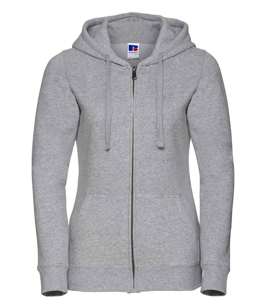 Russell Athletic Ladies Authentic Zip Hooded Sweatshirt - Light Oxford