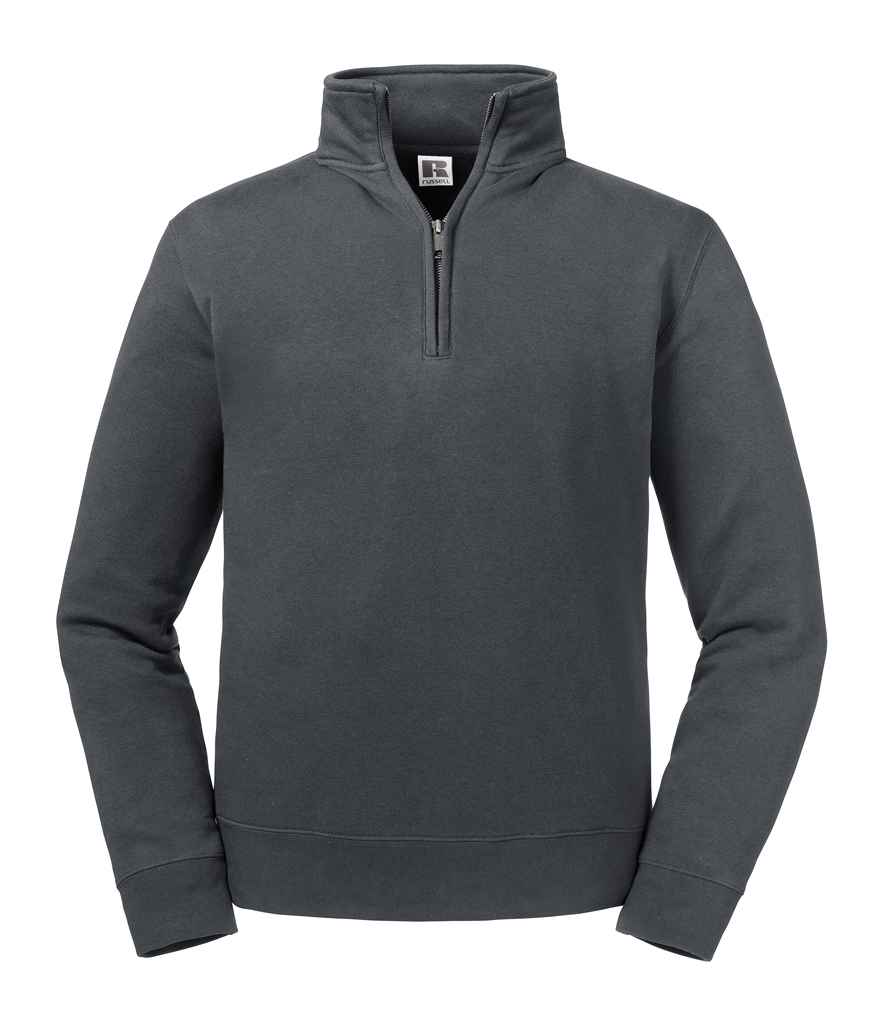 Russell Athletic Authentic Zip Neck Sweatshirt - Convoy Grey