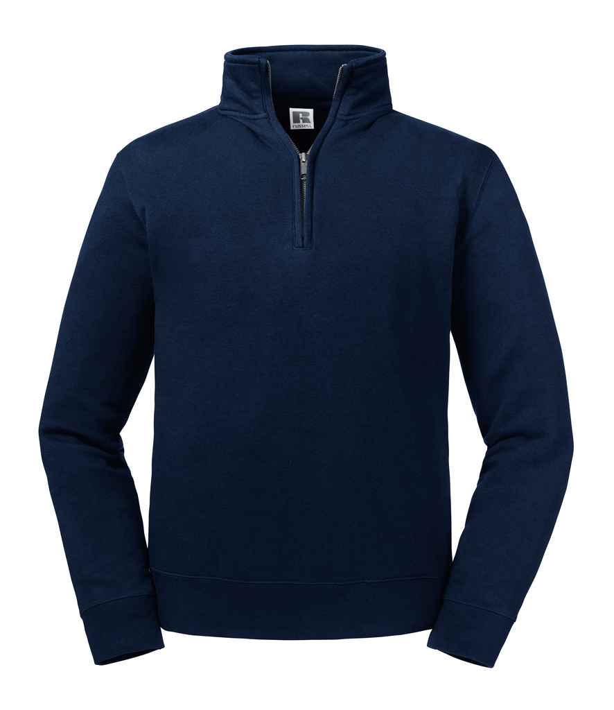 Russell Athletic Authentic Zip Neck Sweatshirt - French Navy