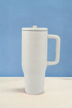 40oz tumbler with handle, lid and straw in white