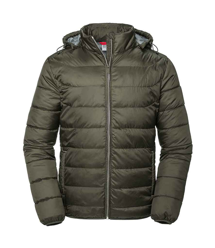 Russell Athletic Hooded Nano Padded Jacket - Dark Olive