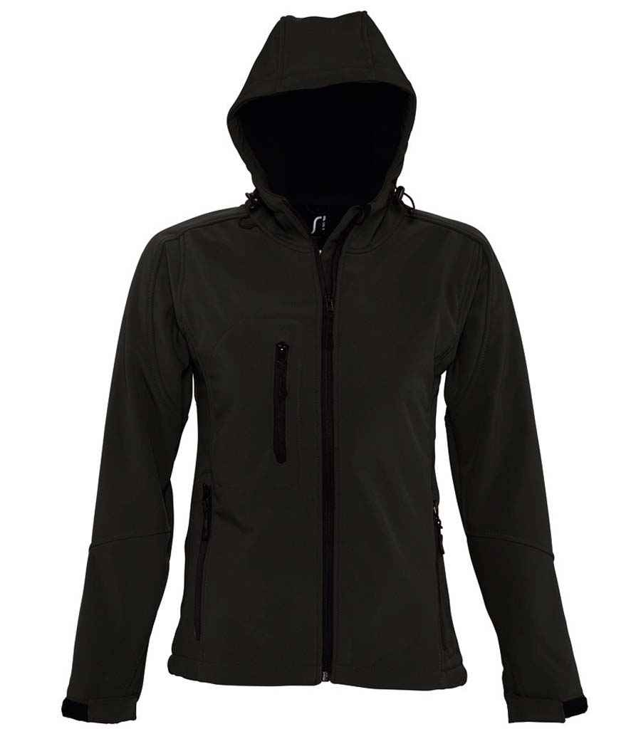 SOL'S Ladies Replay Hooded Soft Shell Jacket - Black