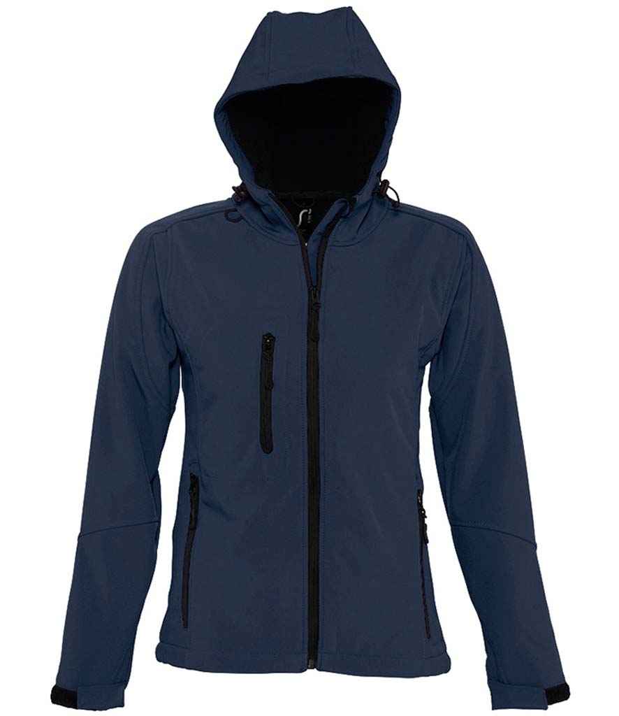 SOL'S Ladies Replay Hooded Soft Shell Jacket - French Navy