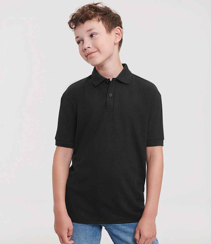 Russell Athletic Kids Poly/Cotton Piqué Polo Shirt - Black