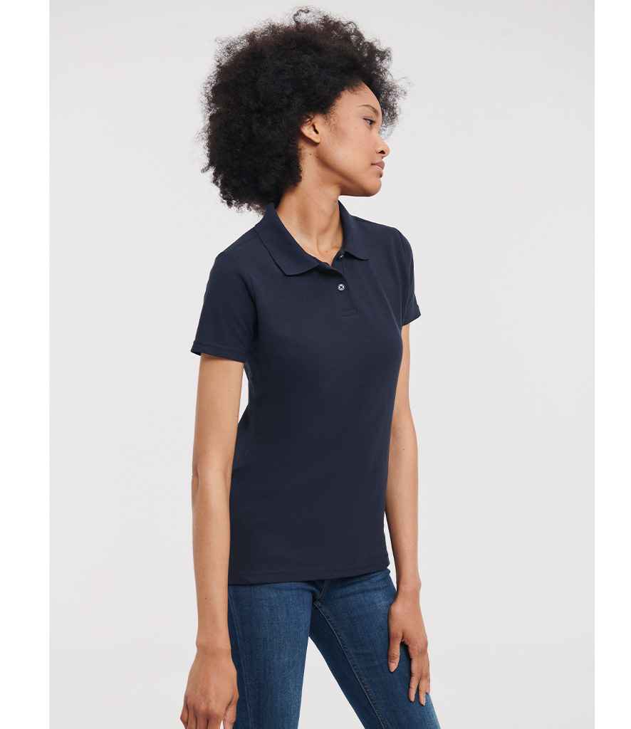 Russell Athletic Ladies Classic Poly/Cotton Piqué Polo Shirt - Black