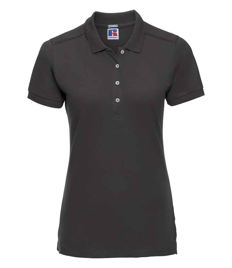Russell Athletic Ladies Stretch Piqué Polo Shirt - Black