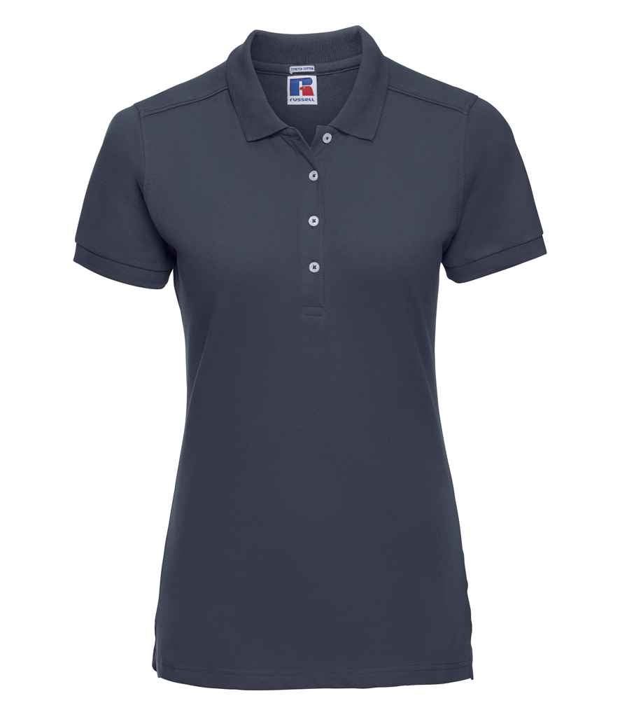 Russell Athletic Ladies Stretch Piqué Polo Shirt - French Navy