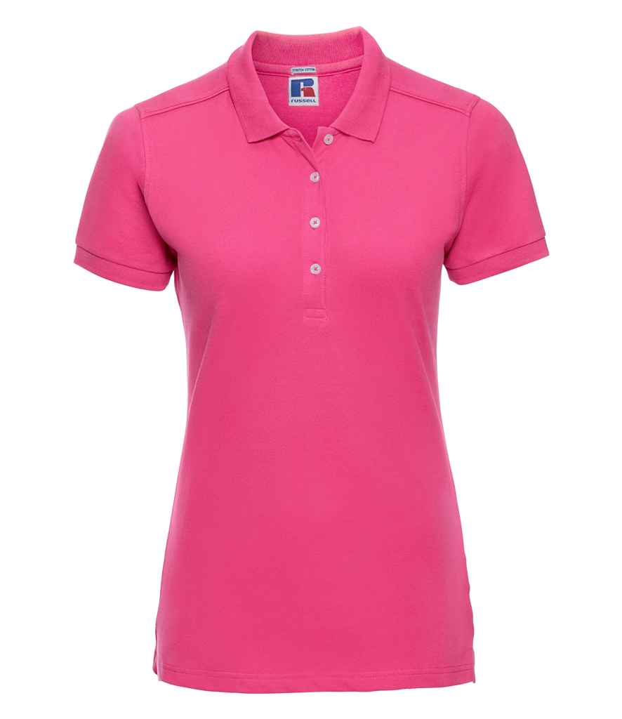 Russell Athletic Ladies Stretch Piqué Polo Shirt - Fuchsia