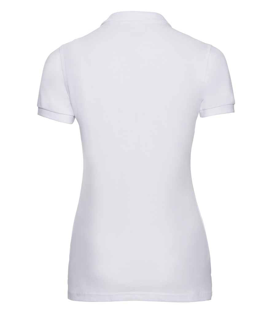 Russell Athletic Ladies Stretch Piqué Polo Shirt - White