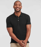 Russell Athletic Stretch Piqué Polo Shirt - Black
