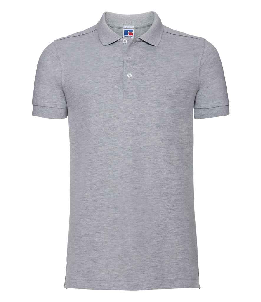 Russell Athletic Stretch Piqué Polo Shirt - Light Oxford