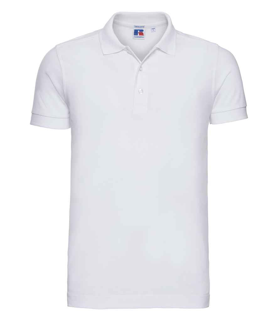 Russell Athletic Stretch Piqué Polo Shirt - White