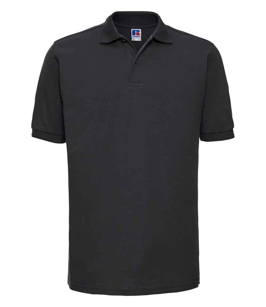 Russell Athletic Hardwearing Poly/Cotton Piqué Polo Shirt - Black