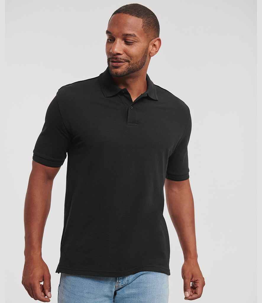 Russell Athletic Hardwearing Poly/Cotton Piqué Polo Shirt - Black