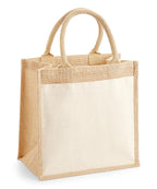 Cotton pocket jute midi tote